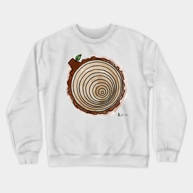 Tree Rings Watercolor Crewneck Sweatshirt by FirTree